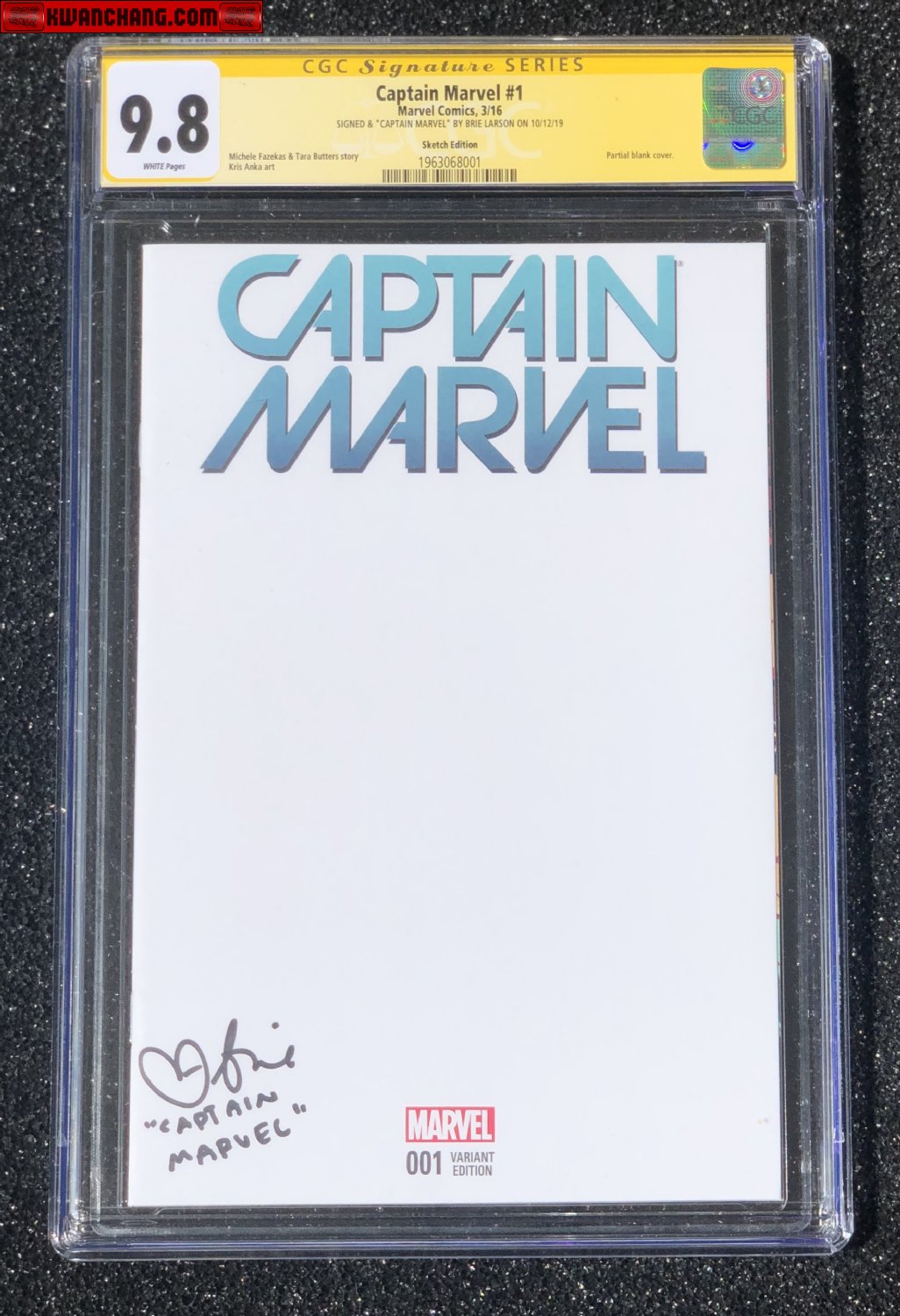 CGC Captain Marvel # 1 Brie Larson Blank Cover