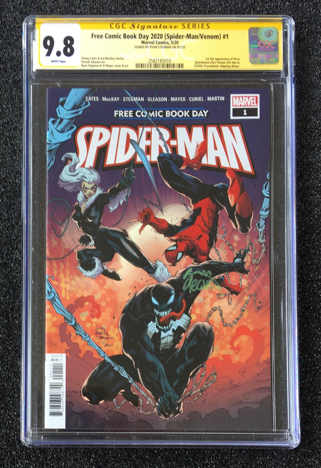 CGC 9.8 SS Stegman Free Comic Book Day 2020 (Spider-Man/Venom) FCBD # 1