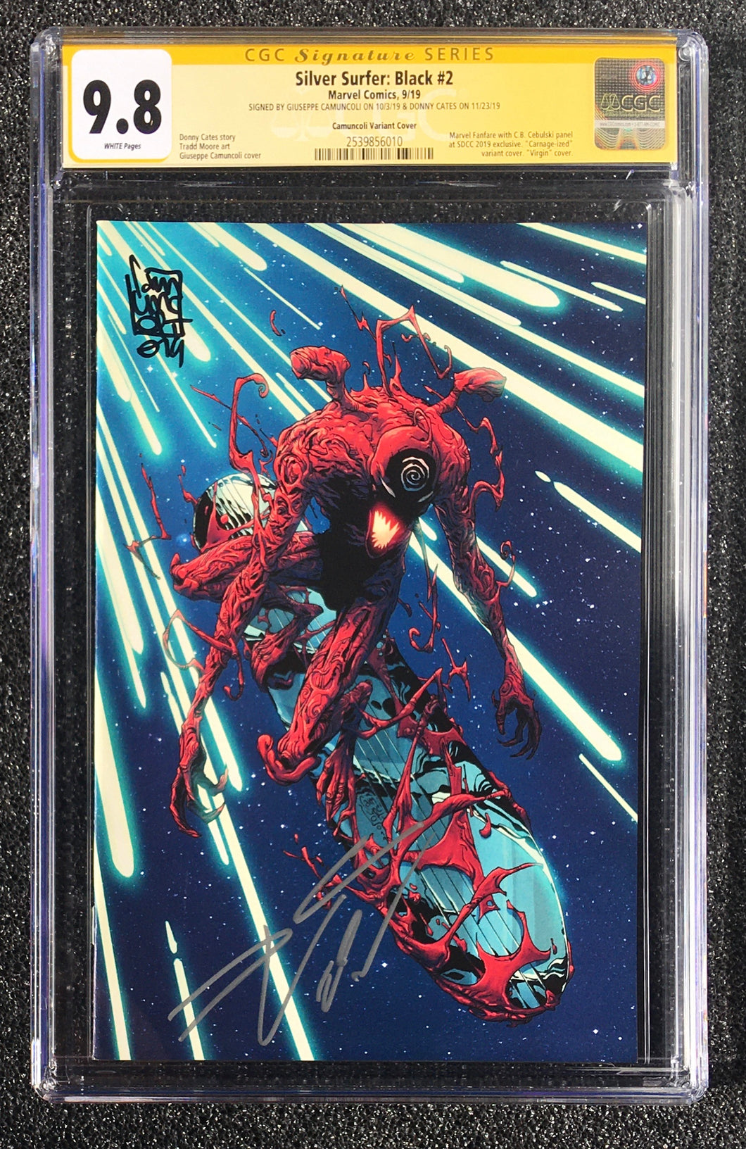 CGC 9.8 SS Silver Surfer Black # 2 Double Signed - Cates and Camuncoli