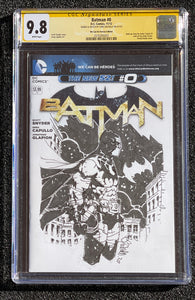 CGC 9.8 SS Batman # 0 Blank Cover Sketch by Chris Bachalo